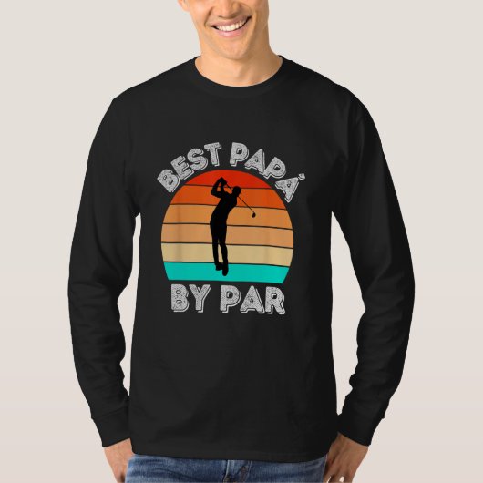Best Papá By Par Retro Sunset Parody T-shirt (Voorkant)