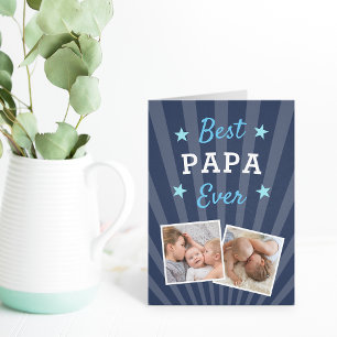 Best Papa Ever Foto Vaderdag Kaart