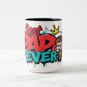 Best Papa Ever – Graffiti Legend Fathers Day Mugs Tweekleurige Koffiemok (Center)