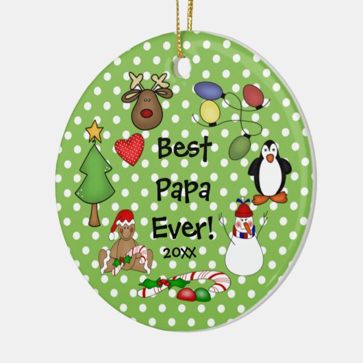 Best Papa Ever kerstversiering Keramisch Ornament (Links)