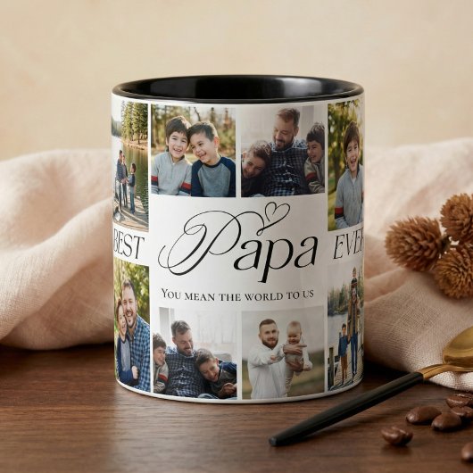 Best Papa Ever Personalized Photo Collage keepsake Mok
