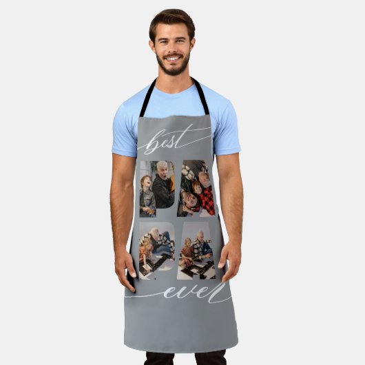 Best Papa Ever Photo Collage Apron Schort (Gedragen)