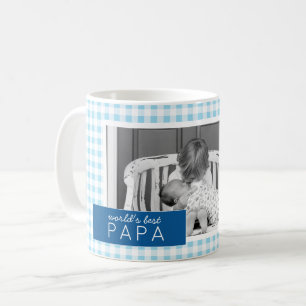 Best papa Gingham Persoonlijke Foto Koffiemok