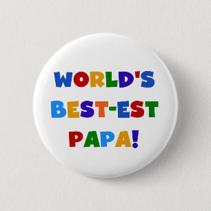 Best Papa-overhemden en -cadeaus van Bright kleure Ronde Button 5,7 Cm