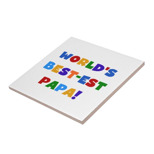 Best Papa-overhemden en -cadeaus van Bright kleure Tegeltje (Zijkant)