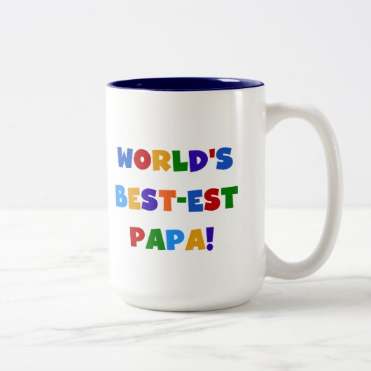 Best Papa-overhemden en -cadeaus van Bright kleure Tweekleurige Koffiemok (Rechts)
