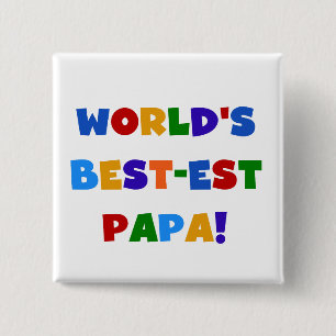 Best Papa-overhemden en -cadeaus van Bright kleure Vierkante Button 5,1 Cm