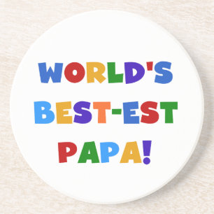 Best Papa-overhemden en -cadeaus van Bright kleure Zandsteen Onderzetter