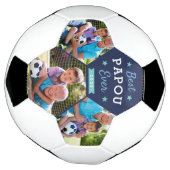 Best Papou Ever | Aangepaste foto op opa Voetbal (Gedraaid)