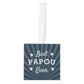 Best Papou Ever Photo Kubus Ornament (Voorkant)