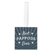 Best Pappous Ever Photo Kubus Ornament (Voorkant)