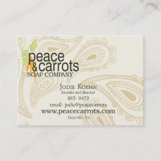 Best Peace and Carrots Soap Company Visitekaartje