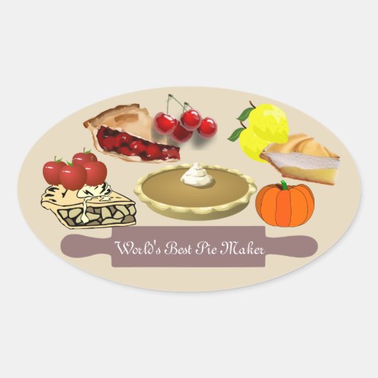 Best Pie Maker Oval Sticker (Voorkant)