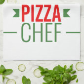 Best Pizza Chef ter wereld - rood wit groen Theedoek (Gevouwen)