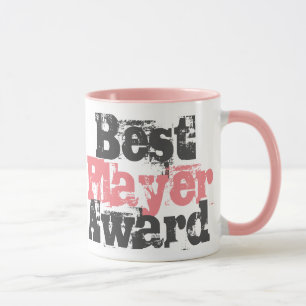 Best Player Award in roze en grijze Mok
