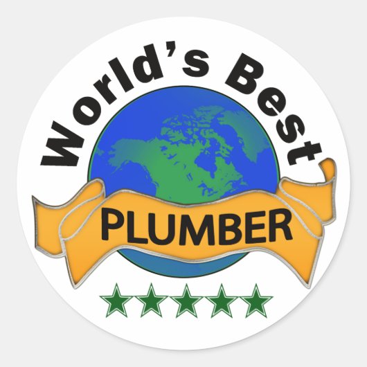 Best Plumber ter wereld Ronde Sticker (Voorkant)