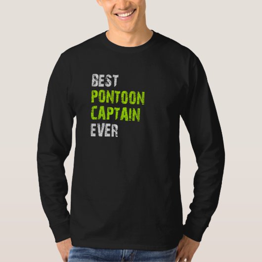 Best Pontoon Captain Ever Pontoon Boat Party Vinta T-shirt (Voorkant)