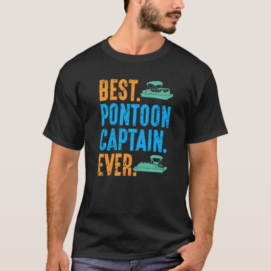 Best Pontoon Kapitein Ever Pontooning Boat Kit Mot T-shirt (Voorkant)