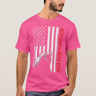 Best Poppa Beer ooit Amerikaanse Vlag Vader's Da T-shirt