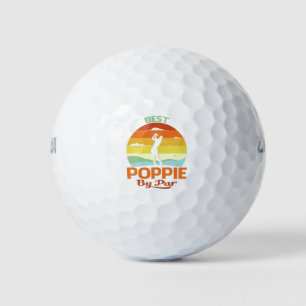 Best Poppie by Par Vaderdag Golf Shirt Gift Golfballen