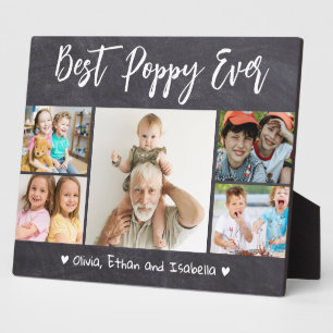 Best Poppy Ever Grandkids 5 Foto schoolbord Fotoplaat