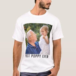 Best Poppy Ever Grandpa and Baby Photo T-shirt