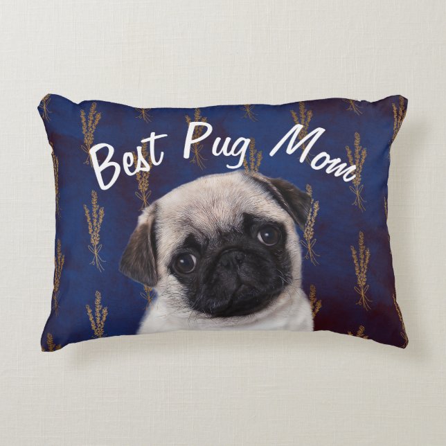 Best Pug Mam Accent Pillow Accent Kussen (Voorkant)