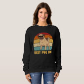 Best Pug Mama Women's Pug  Cool Retro Ma D Trui (Voorkant volledig)