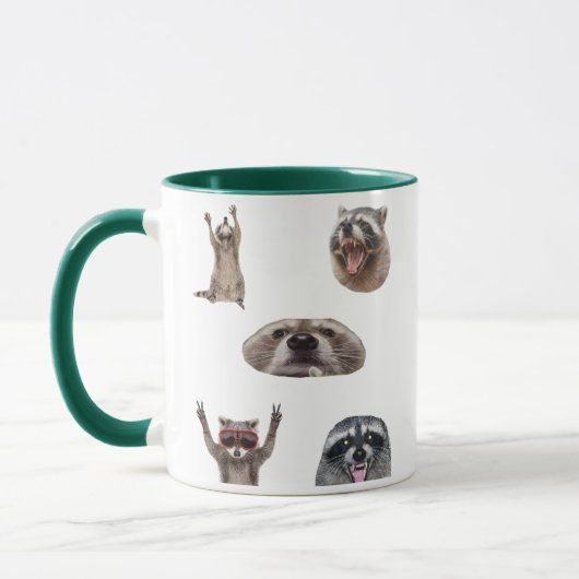 Best Raccoon Meme Compilation Funny Meme Set Mug (Gauche)