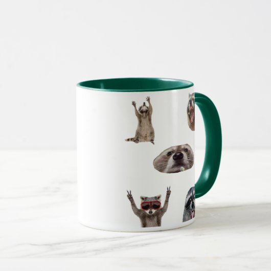 Best Raccoon Meme Compilation Funny Meme Set Mug (Devant droit)