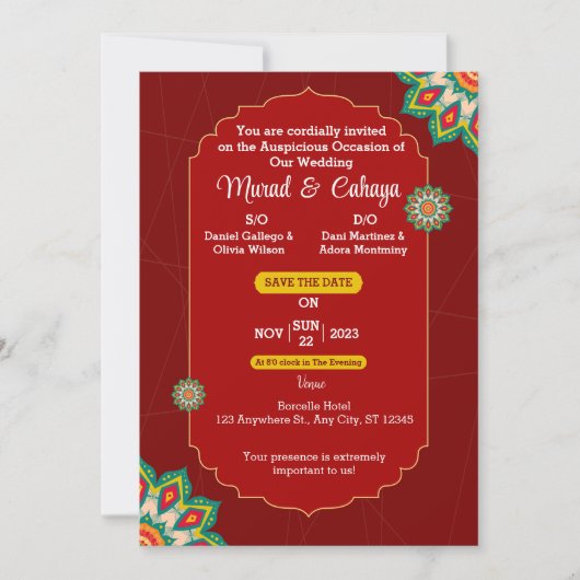 Best Red Traditional Wedding Kaart (Voorkant)