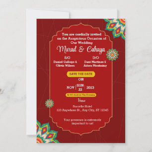 Best Red Traditional Wedding Kaart