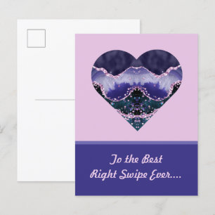 Best Right Swipe Paarse Waterverf Heart Valentijn Briefkaart