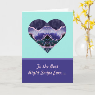 Best Right Swipe Paarse Waterverf Heart Valentijn Kaart