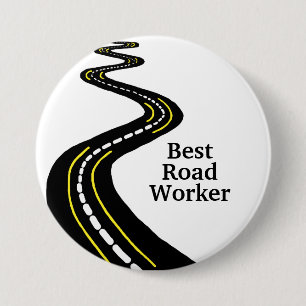 Best Road Worker Button