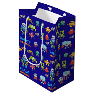BEST ROBOT Gift Goody Bag Ever -Blue Funny Cartoon Medium Cadeauzakje