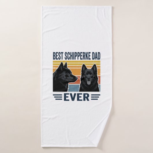 Best Schipperke Dad Ever Retro Dog Vector Design_1 (Serviette de bain)