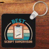 Best Script Supervisor - Retro Style Sleutelhanger (Achterkant)