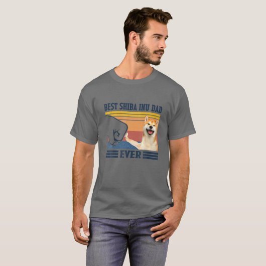 Best Shiba Inu Pap Ever Vaderdag Kerstmis T-shirt (Voorkant volledig)