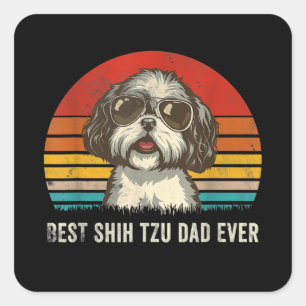Best Shih Tzu Dad Ever Funny Shih Tzu Dad Gif Vierkante Sticker