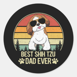 Best Shih Tzu Pap Ever  Retro Ronde Sticker