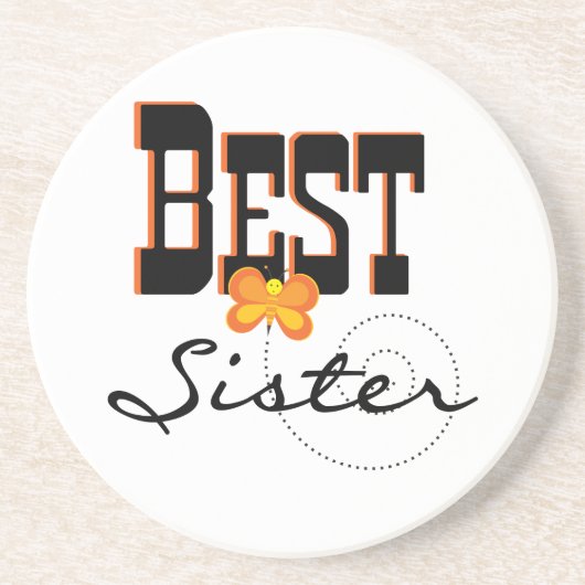 Best Sister Butterfly Gifts Zandsteen Onderzetter (Voorkant)