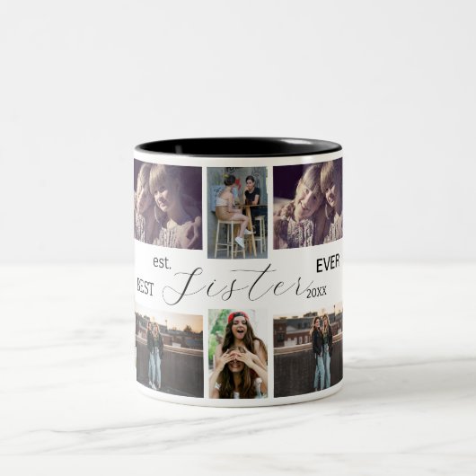 Best Sister Ever – 8 Photo Collage Mug (Centre)