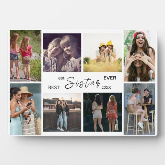 Best Sister Ever – 8 Photo Collage Plaque (Devant)