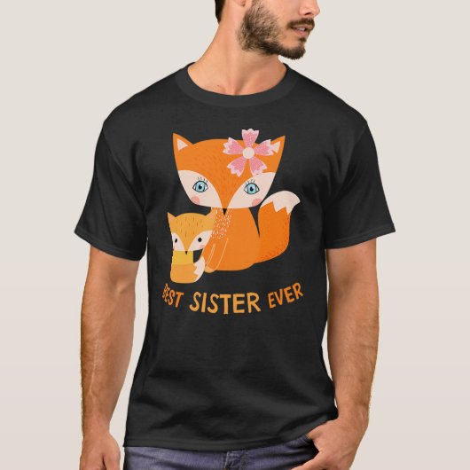 Best Sister Ever Cute Fox T-shirt (Voorkant)