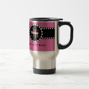Best SISTER Ever Monogram en Eigen naam PINK Reisbeker