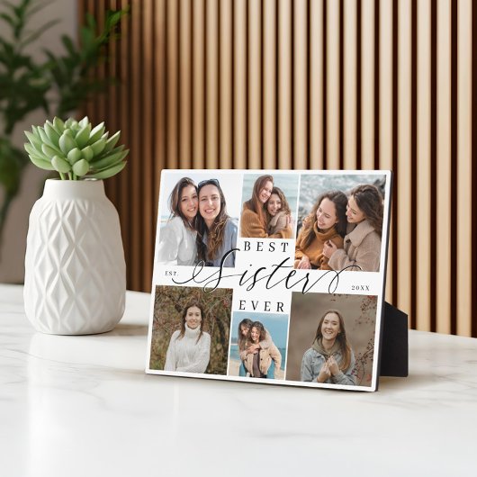 Best Sister Ever Script Photo Collage Keepsake Fotoplaat