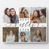 Best Sister Ever Script Photo Collage Keepsake Fotoplaat (Voorkant)