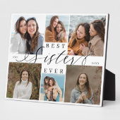 Best Sister Ever Script Photo Collage Keepsake Fotoplaat (Zijkant)
