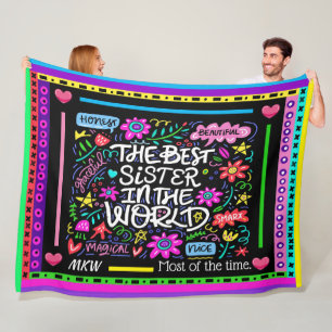 BEST SISTER Fleece Deken Versie 2 Humor